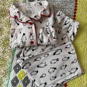 Carter's White Pajama Set with Penguin Design